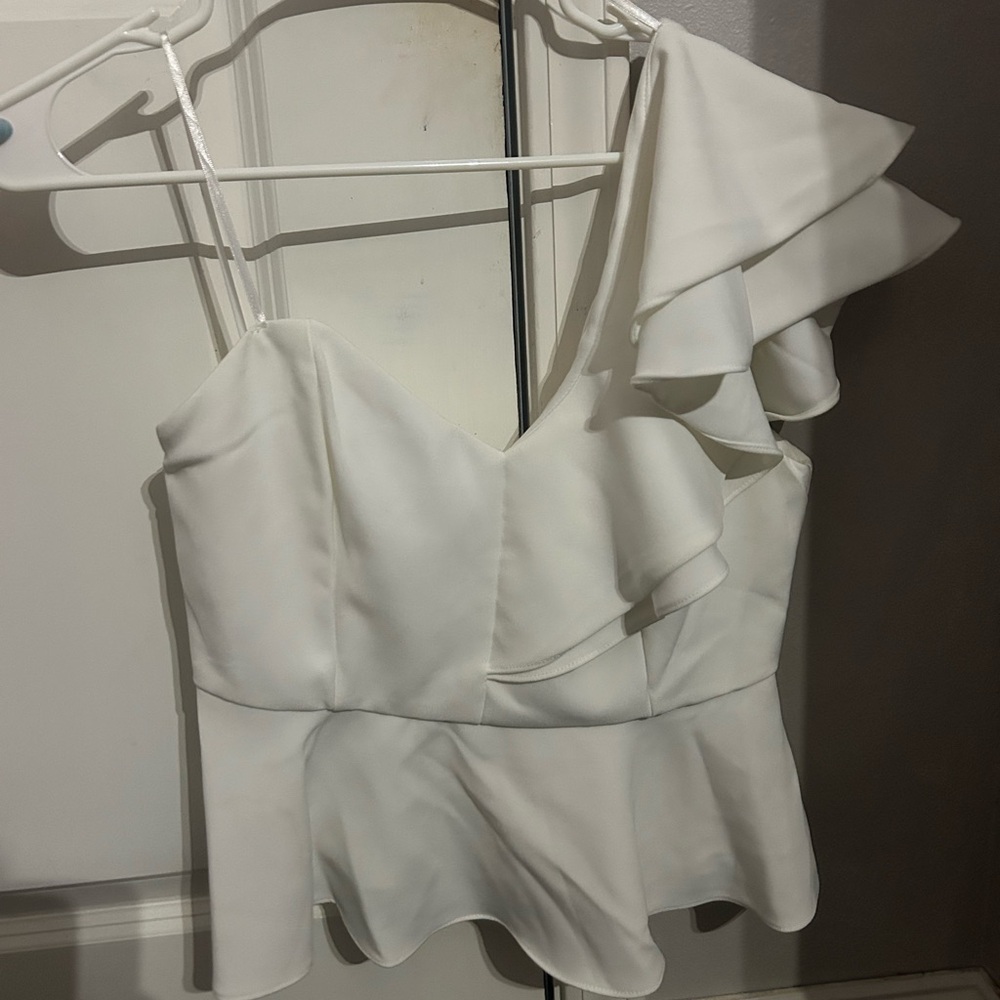 White one shoulder top